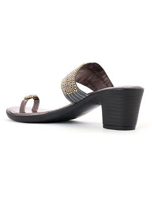 grey synthetic slip on sandals - 18418296 - Standard Image - 3