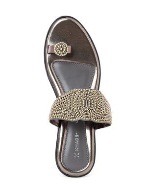 grey synthetic slip on sandals - 18418296 - Standard Image - 5