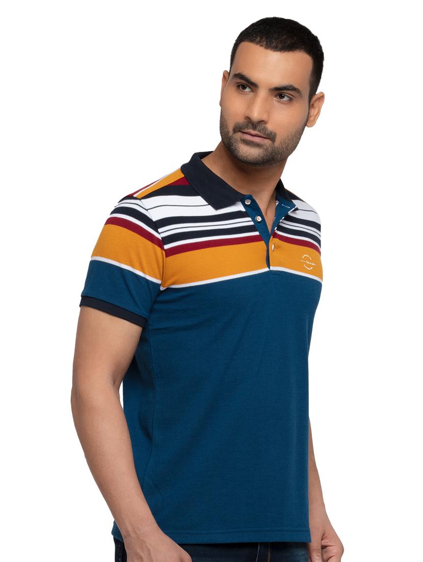 navy-blue striped polo t-shirt - 18418395 - Zoom Image - 2