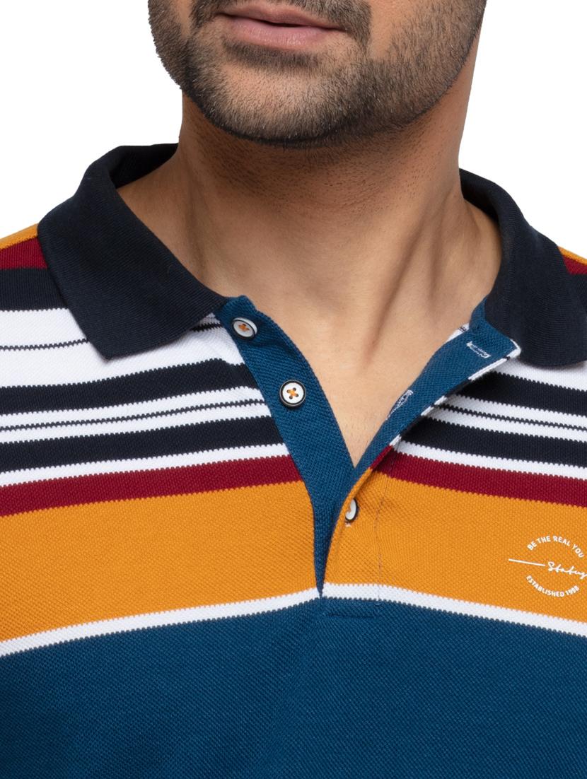 navy-blue striped polo t-shirt - 18418395 - Zoom Image - 5