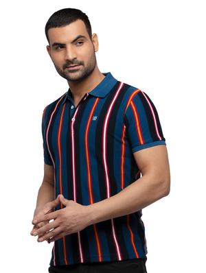 blue striped polo t-shirt - 18418401 - Standard Image - 2