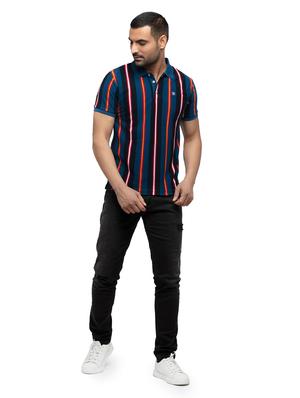 blue striped polo t-shirt - 18418401 - Standard Image - 4