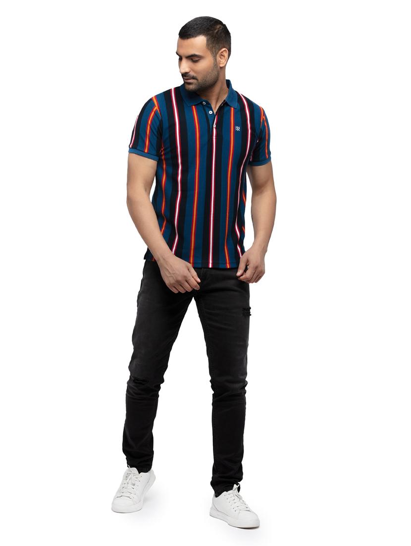 blue striped polo t-shirt - 18418401 - Zoom Image - 4