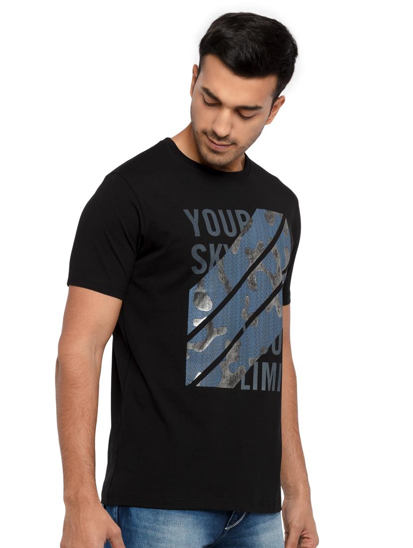 black chest-printed t-shirt - 18418442 - Zoom Image - 2