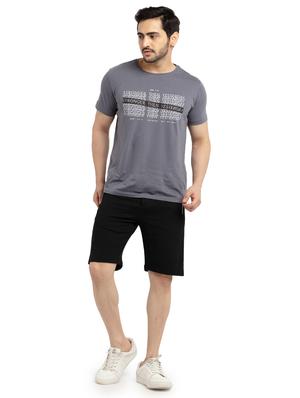 black printed short - 18418545 - Standard Image - 3