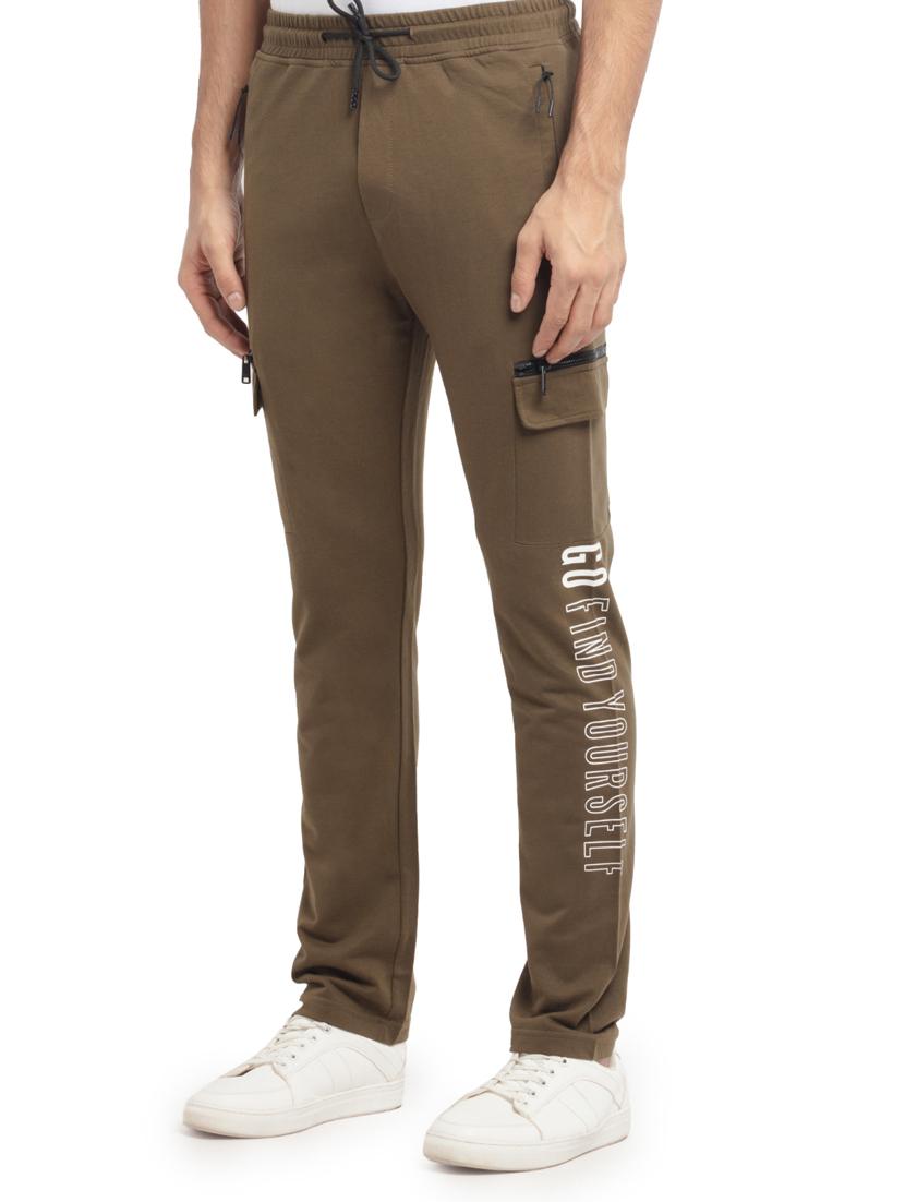 green solid full length track pant - 18418630 - Zoom Image - 2