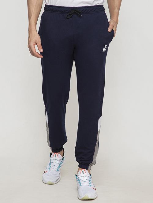 navy blue solid full length track pant - 18418800 - Standard Image - 1