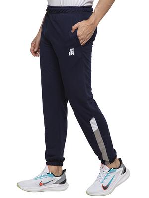 navy blue solid full length track pant - 18418800 - Standard Image - 2