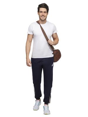 navy blue solid full length track pant - 18418800 - Standard Image - 4