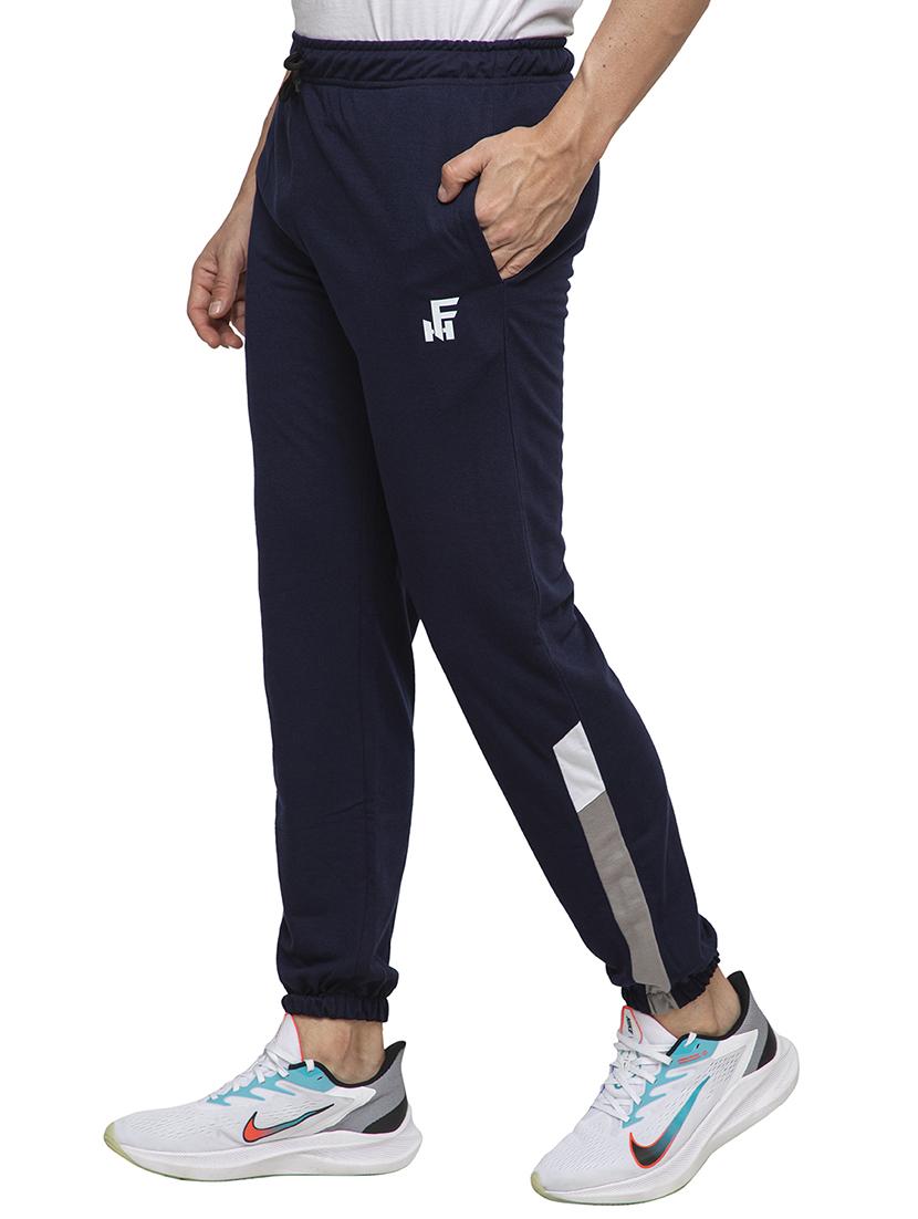 navy blue solid full length track pant - 18418800 - Zoom Image - 2
