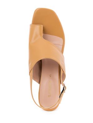beige synthetic back strap sandals - 18418852 - Standard Image - 4