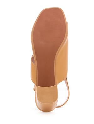 beige synthetic back strap sandals - 18418852 - Standard Image - 5