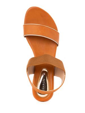 tan synthetic back strap sandals - 18418857 - Standard Image - 4