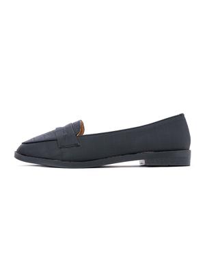 black synthetic slip on loafers - 18418884 - Standard Image - 2