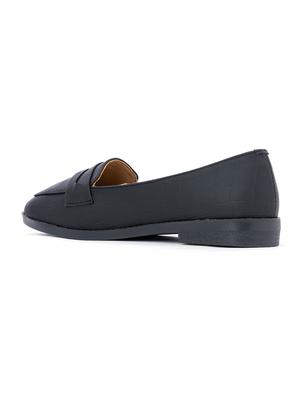 black synthetic slip on loafers - 18418884 - Standard Image - 3