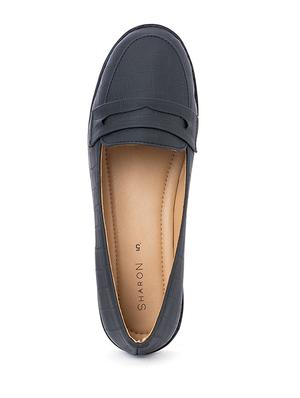 black synthetic slip on loafers - 18418884 - Standard Image - 4