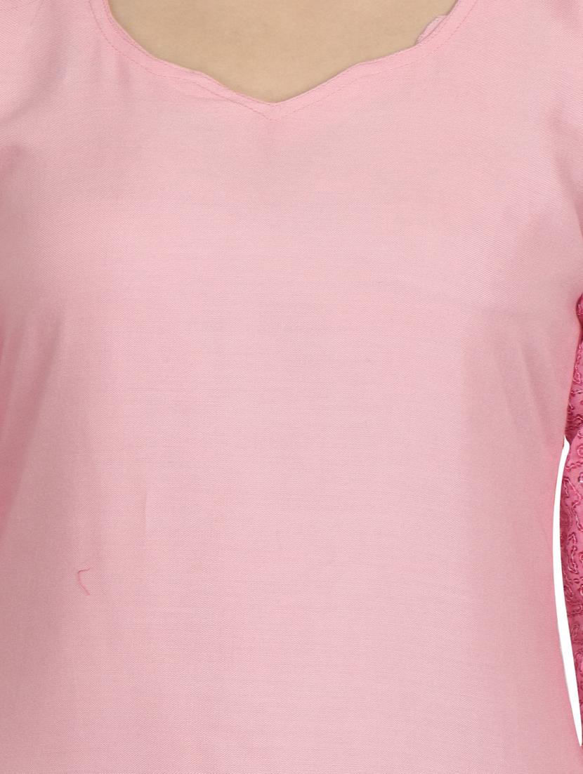rose water solid straight kurta - 18419174 - Zoom Image - 6