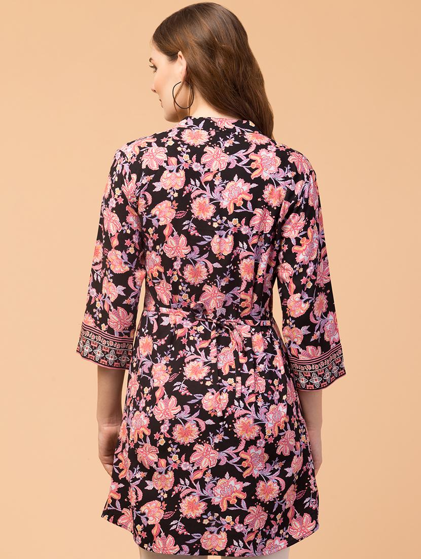 tie back floral tunic - 18419176 - Zoom Image - 3