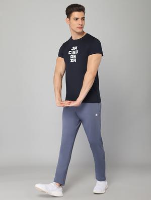 navy blue chest-printed t-shirt - 18419965 - Standard Image - 5
