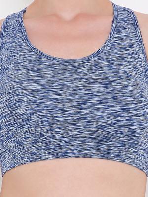 blue melange sports bra - 18420359 - Standard Image - 5