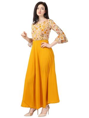 bell sleeved floral maxi dress - 18420529 - Standard Image - 2