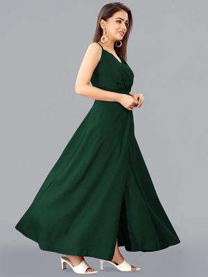 cami neck solid fit & flare dress - 18420576 - Standard Image - 2