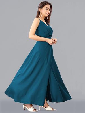 cami neck solid fit & flare dress - 18420579 - Standard Image - 2
