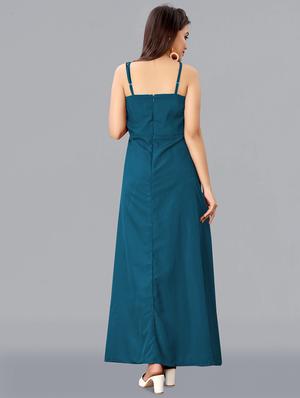 cami neck solid fit & flare dress - 18420579 - Standard Image - 3