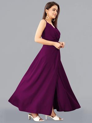 cami neck solid fit & flare dress - 18420582 - Standard Image - 2