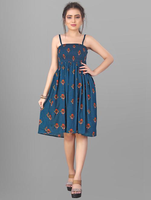 cami neck floral fit & flare dress - 18420590 - Standard Image - 1