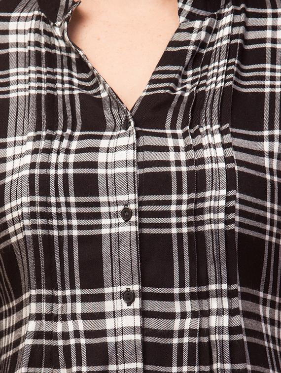 mandarin neck checkered tunic - 18421023 - Zoom Image - 5