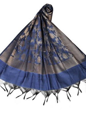 blue chanderi banarasi dupatta - 18421143 - Standard Image - 3
