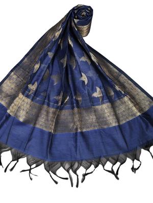 blue chanderi banarasi dupatta - 18421162 - Standard Image - 3