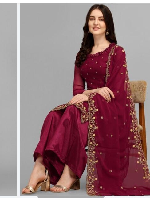 unstitched fancy cotton ladys suits dupatta - 18421186 - Standard Image - 1