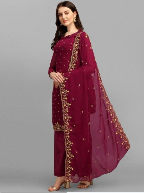 unstitched fancy cotton ladys suits dupatta - 18421186 - Zoom Image - 2