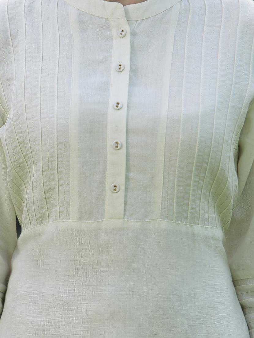 white rayon straight kurta - 18421221 - Zoom Image - 4