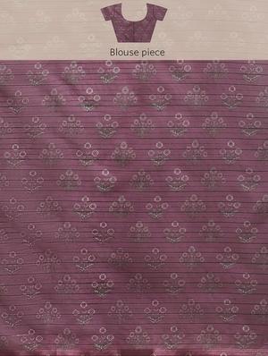 purple art silk printed saree with blouse - 18421656 - Standard Image - 4