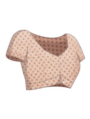 beige art silk printed saree with blouse - 18421659 - Standard Image - 3