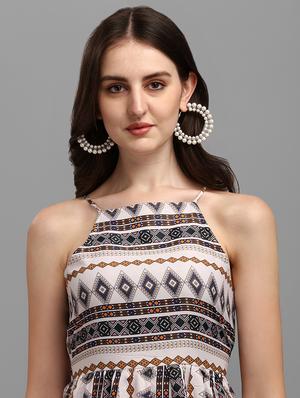 cami neck printed empire line dress - 18421959 - Standard Image - 4