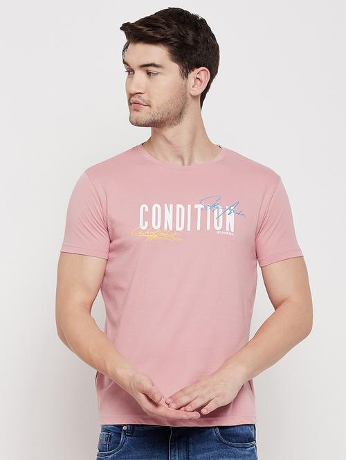 pink chest print t-shirt - 18422175 - Standard Image - 1