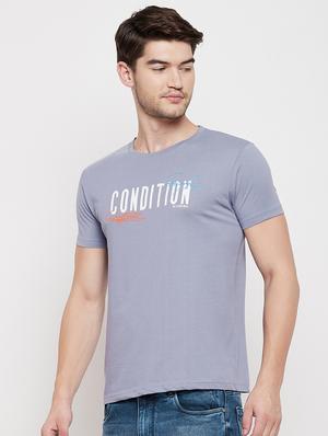 blue chest print t-shirt - 18422176 - Standard Image - 2