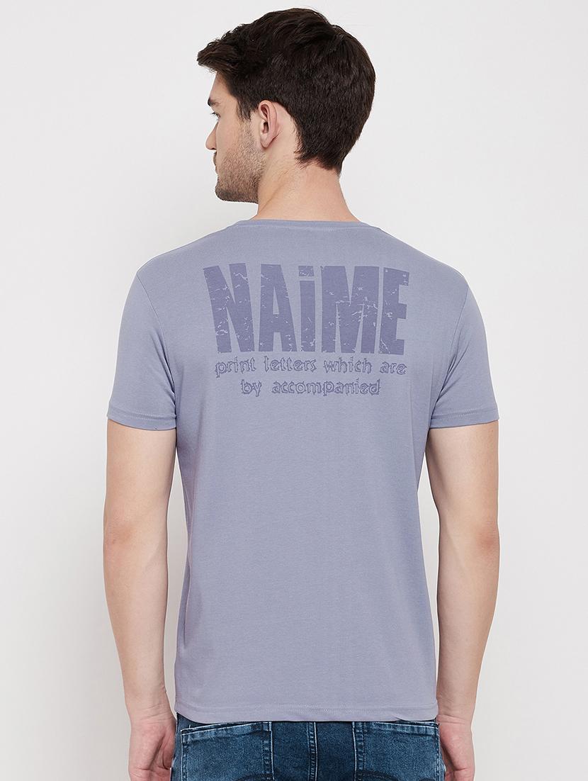 blue chest print t-shirt - 18422176 - Zoom Image - 3
