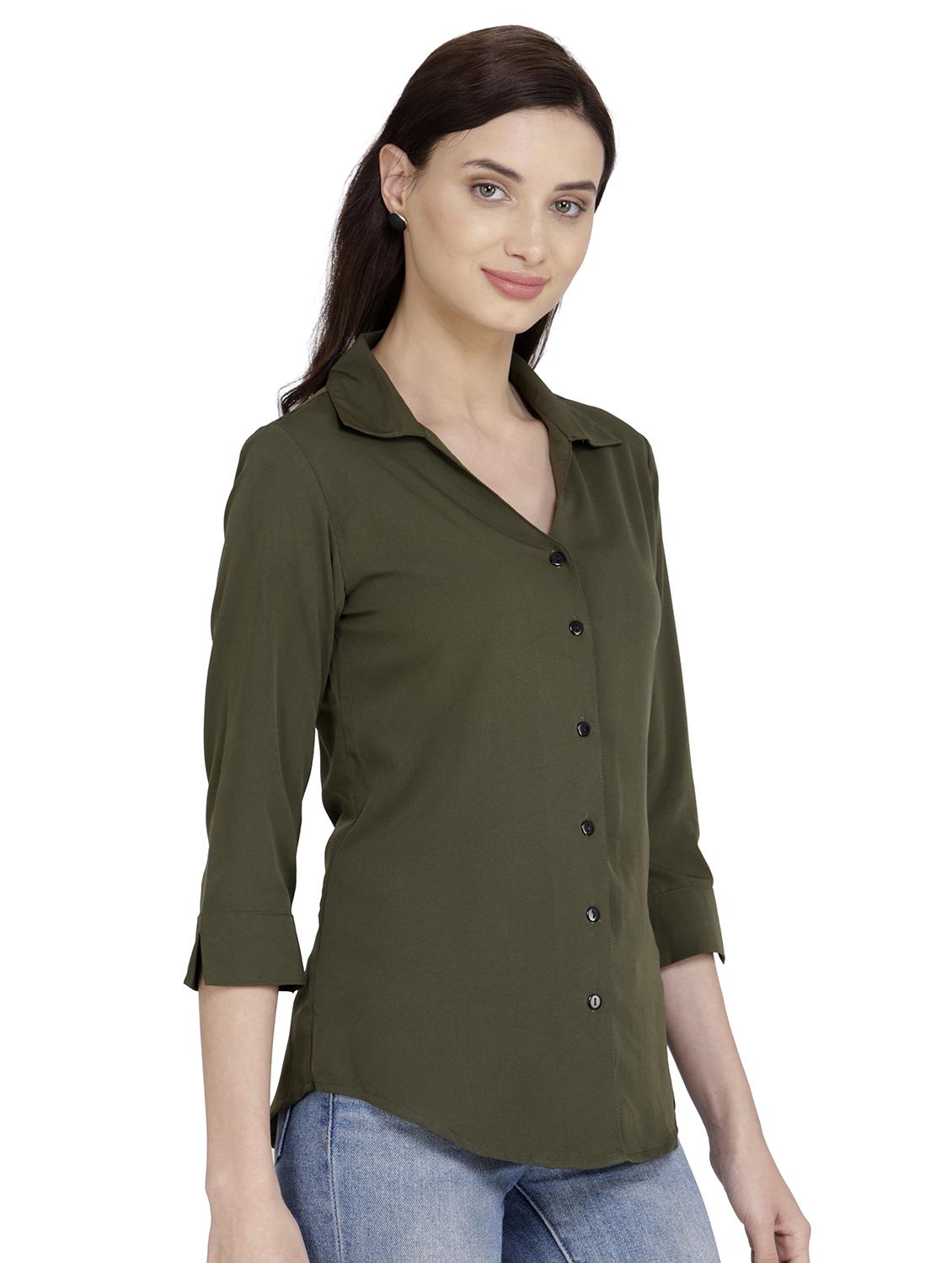 curved hem solid shirt - 18422516 - Zoom Image - 2