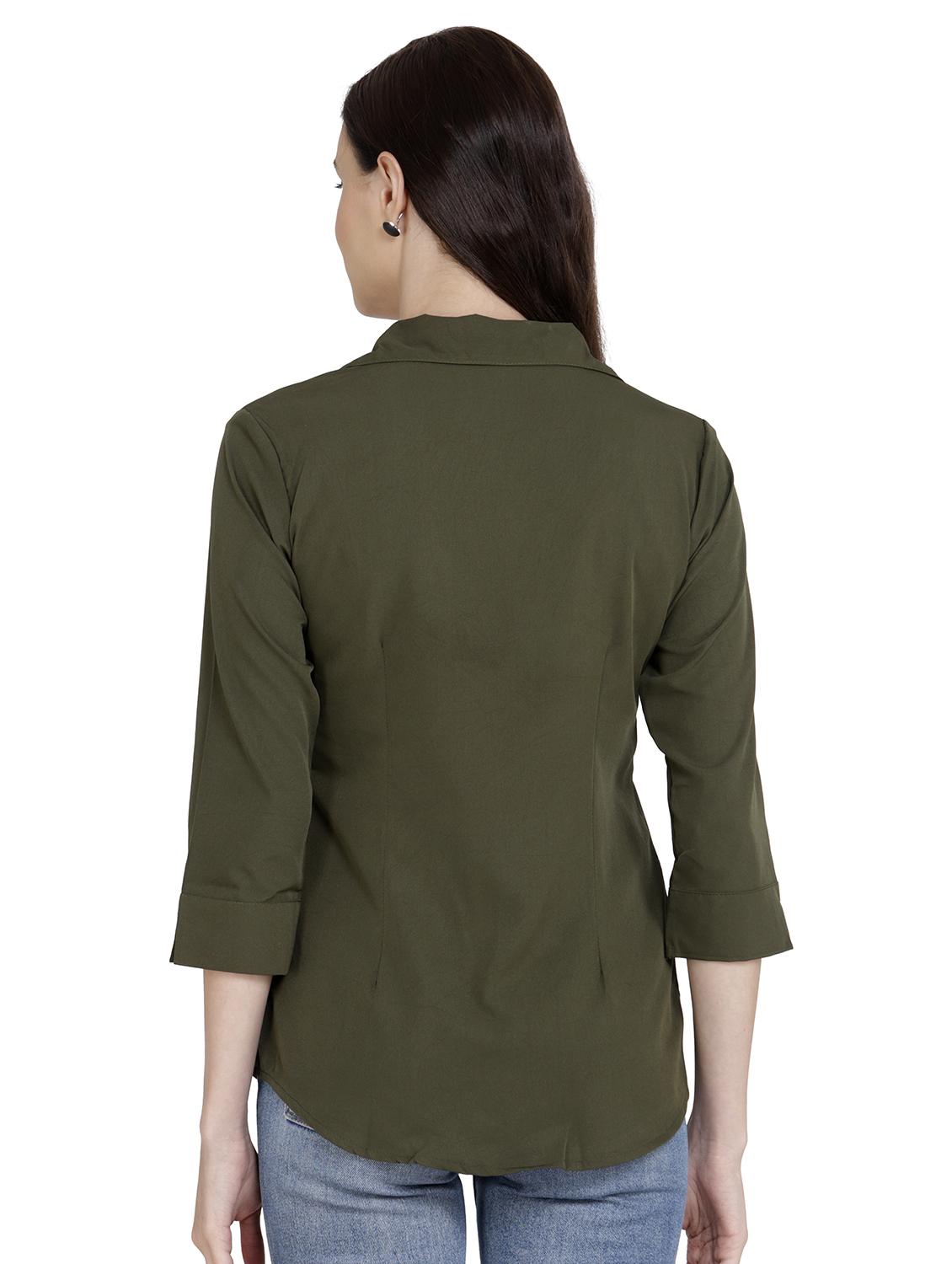 curved hem solid shirt - 18422516 - Zoom Image - 3