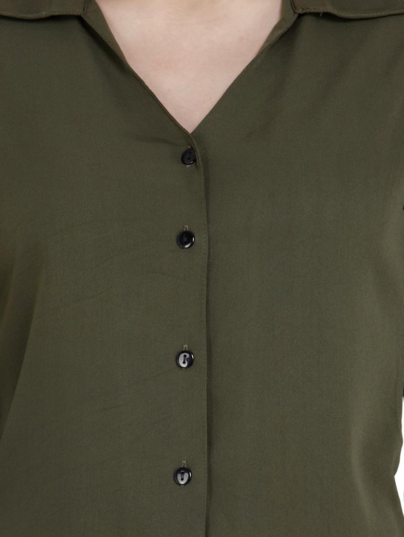 curved hem solid shirt - 18422516 - Zoom Image - 5