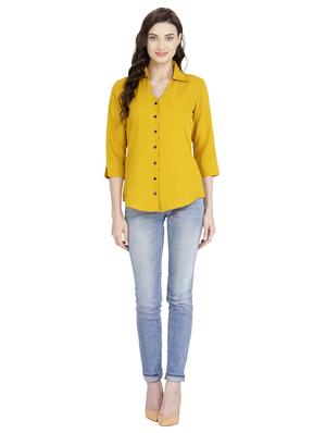 curved hem solid shirt - 18422520 - Standard Image - 4