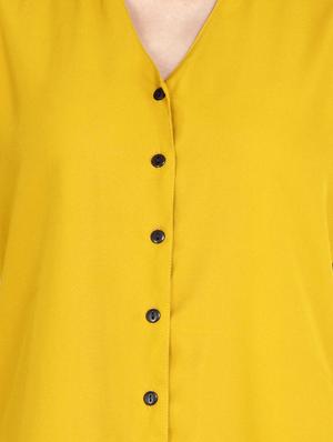curved hem solid shirt - 18422520 - Standard Image - 5
