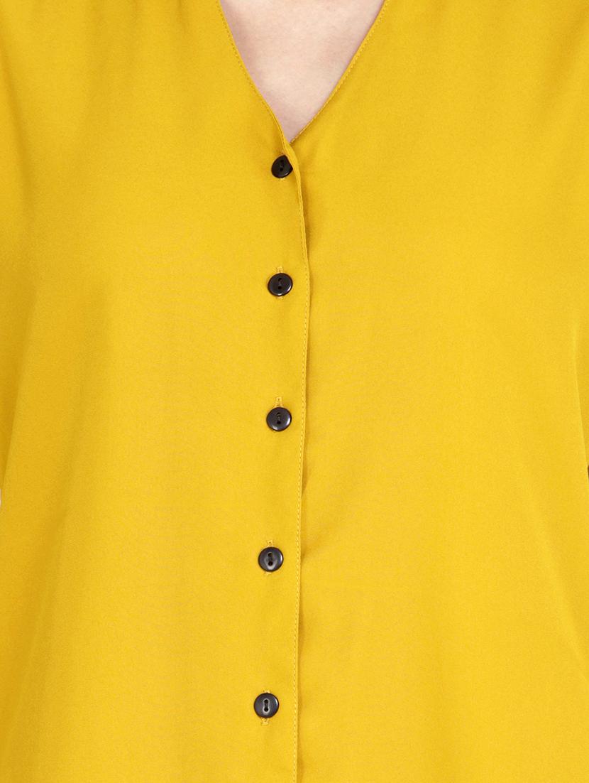 curved hem solid shirt - 18422520 - Zoom Image - 5