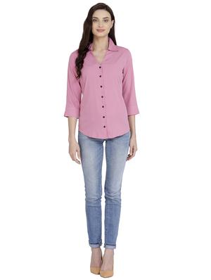 curved hem solid shirt - 18422521 - Standard Image - 4