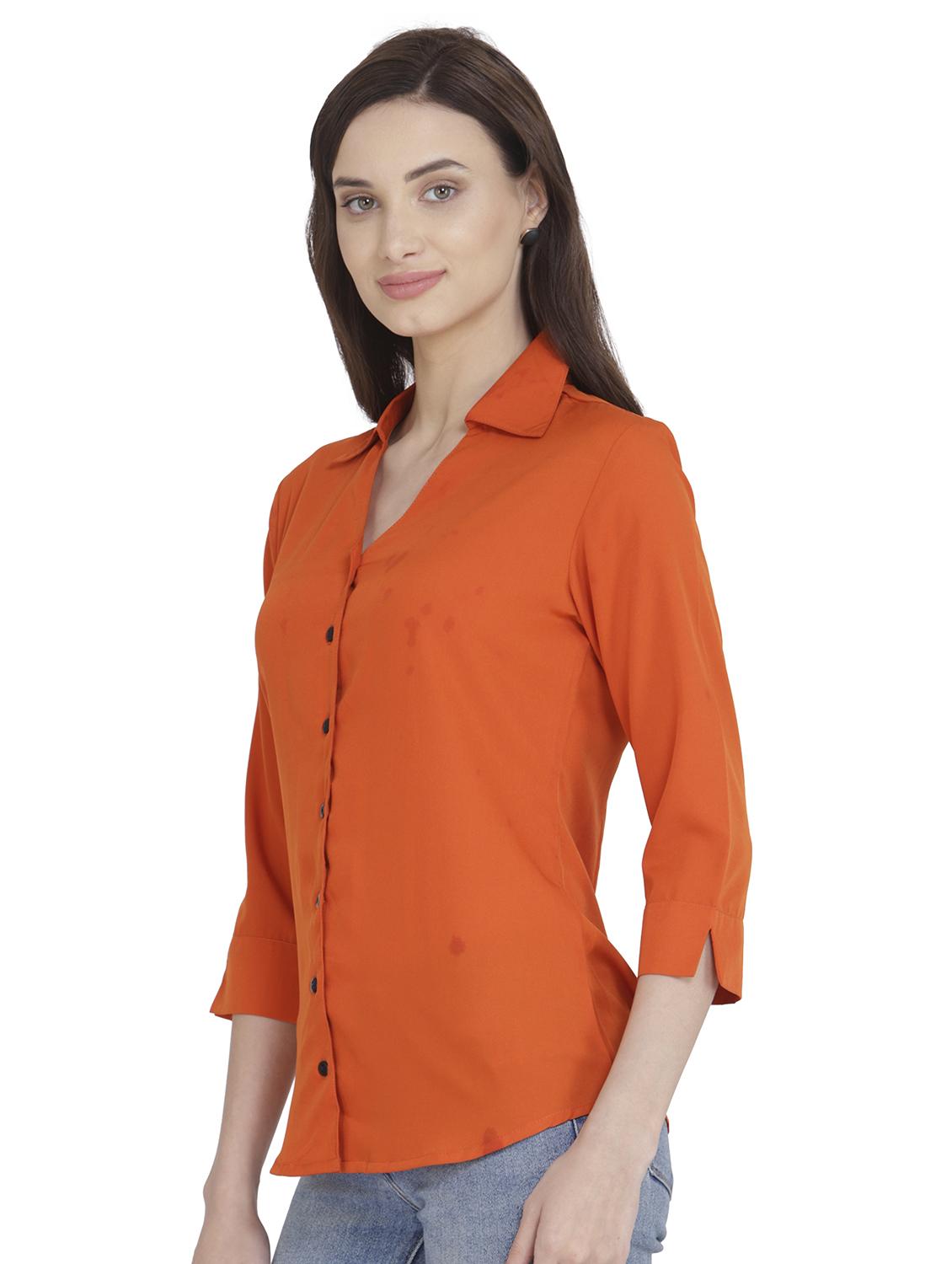 curved hem solid shirt - 18422522 - Zoom Image - 2